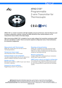 Thumbnail of document Data Sheet - APAQ C130 / R130 Smartphone-Programmable Transmitters